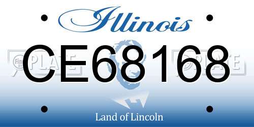 CE68168 Illinois License Plate