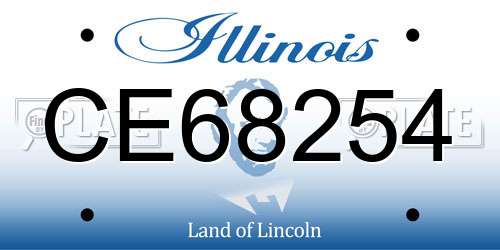 CE68254 Illinois License Plate
