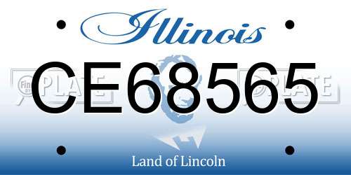 CE68565 Illinois License Plate