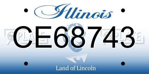 CE68743 Illinois License Plate