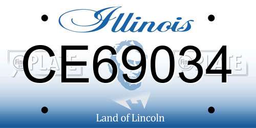 CE69034 Illinois License Plate