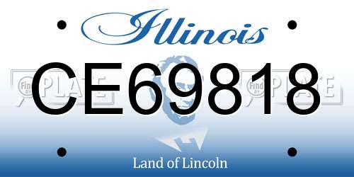 CE69818 Illinois License Plate