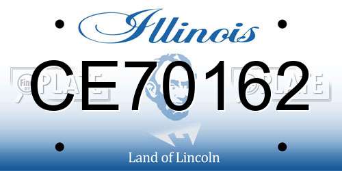 CE70162 Illinois License Plate