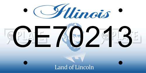 CE70213 Illinois License Plate