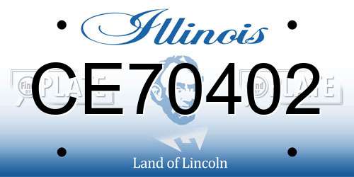CE70402 Illinois License Plate