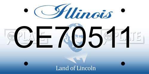 CE70511 Illinois License Plate