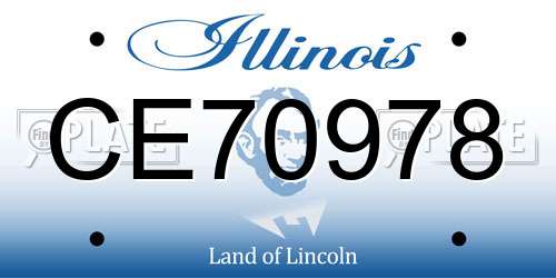 CE70978 Illinois License Plate