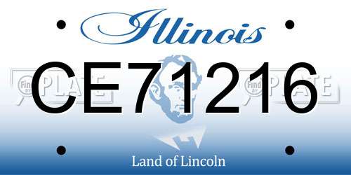 CE71216 Illinois License Plate