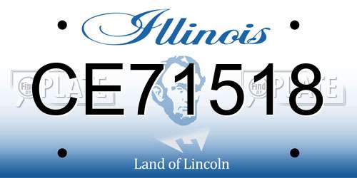 CE71518 Illinois License Plate