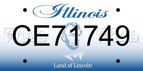 CE71749 Illinois License Plate