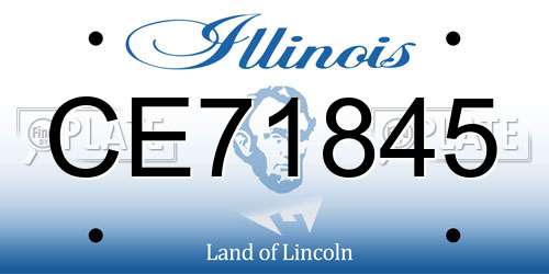 CE71845 Illinois License Plate