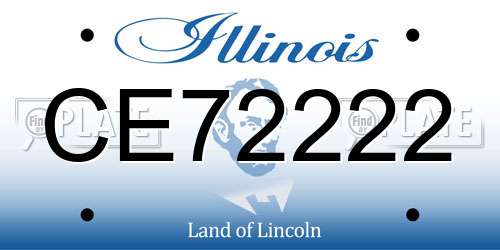 CE72222 Illinois License Plate