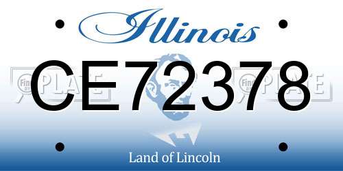 CE72378 Illinois License Plate
