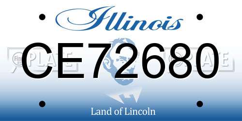 CE72680 Illinois License Plate