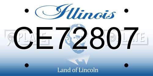 CE72807 Illinois License Plate