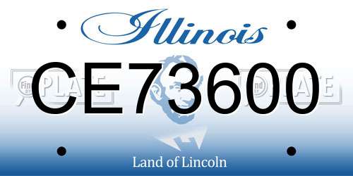 CE73600 Illinois License Plate