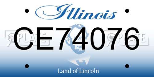 CE74076 Illinois License Plate