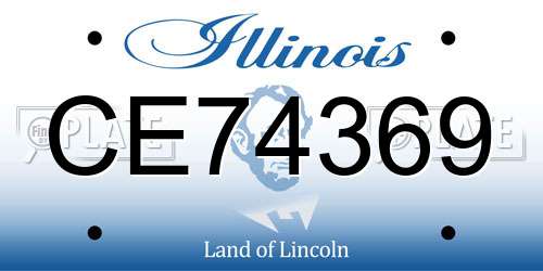 CE74369 Illinois License Plate