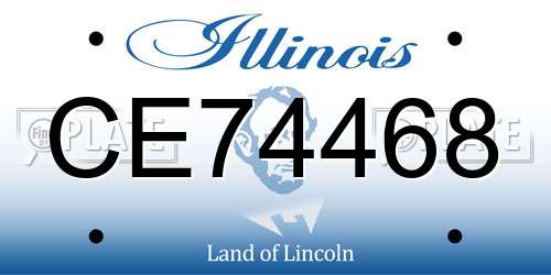 CE74468 Illinois License Plate