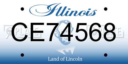 CE74568 Illinois License Plate
