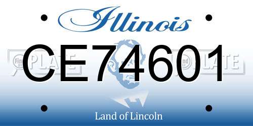 CE74601 Illinois License Plate