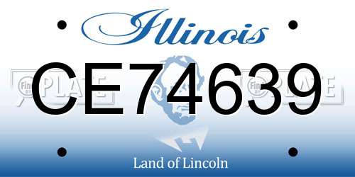 CE74639 Illinois License Plate