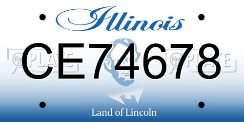 CE74678 Illinois License Plate