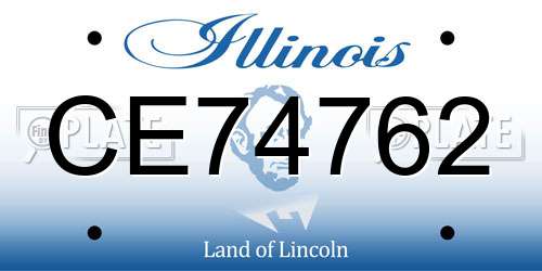 CE74762 Illinois License Plate