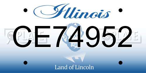 CE74952 Illinois License Plate