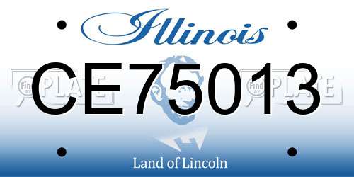 CE75013 Illinois License Plate