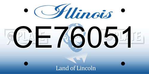 CE76051 Illinois License Plate