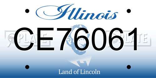 CE76061 Illinois License Plate