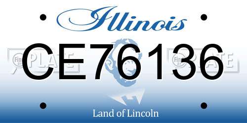 CE76136 Illinois License Plate