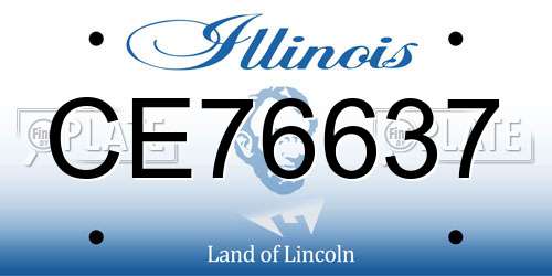 CE76637 Illinois License Plate