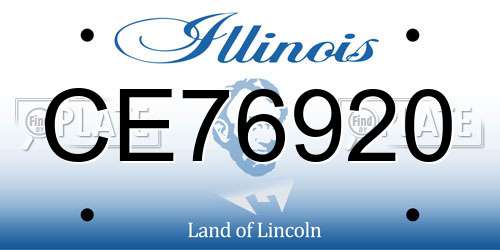 CE76920 Illinois License Plate