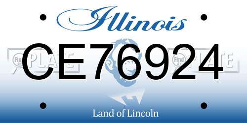 CE76924 Illinois License Plate
