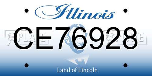 CE76928 Illinois License Plate