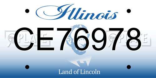 CE76978 Illinois License Plate