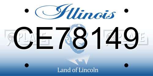 CE78149 Illinois License Plate