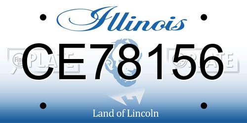 CE78156 Illinois License Plate