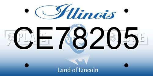 CE78205 Illinois License Plate