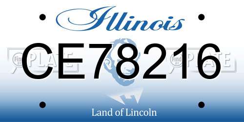 CE78216 Illinois License Plate