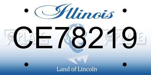 CE78219 Illinois License Plate
