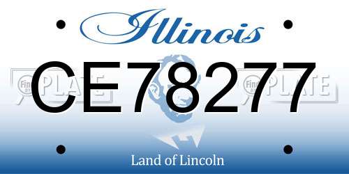 CE78277 Illinois License Plate