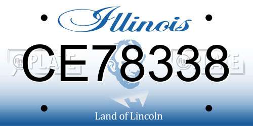 CE78338 Illinois License Plate