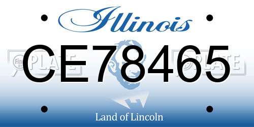 CE78465 Illinois License Plate