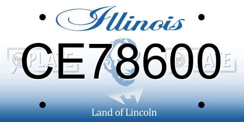 CE78600 Illinois License Plate