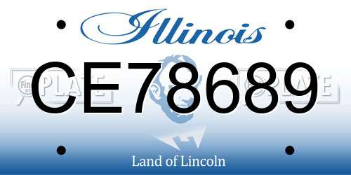 CE78689 Illinois License Plate