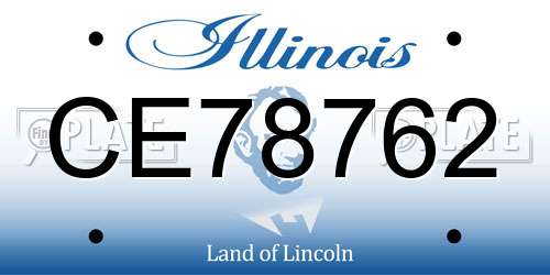 CE78762 Illinois License Plate