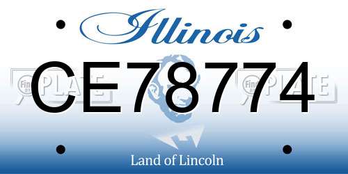 CE78774 Illinois License Plate